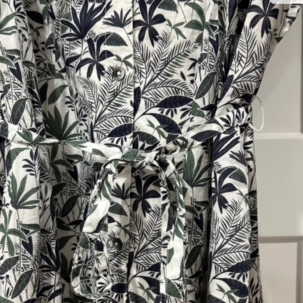NWT Boden Antonia Ivory Tropical Palm Cotton Shirt Dress Size 10 - Picture 5 of 5